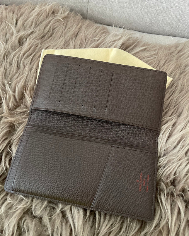 Preloved Authentic Louis Vuitton Damier Ebene Canvas Bifold Long Wallet