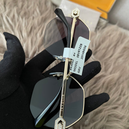 Preloved Authentic BVLGARI Half Rim Irregular Sunglasses