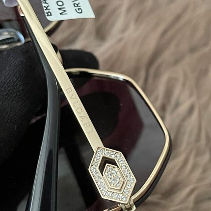 Preloved Authentic BVLGARI Half Rim Irregular Sunglasses