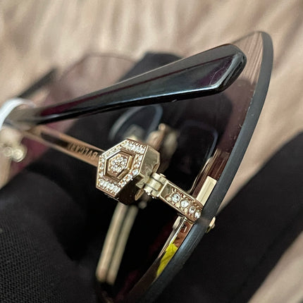 Preloved Authentic BVLGARI Half Rim Irregular Sunglasses