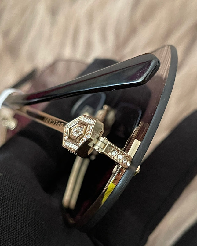 Preloved Authentic BVLGARI Half Rim Irregular Sunglasses