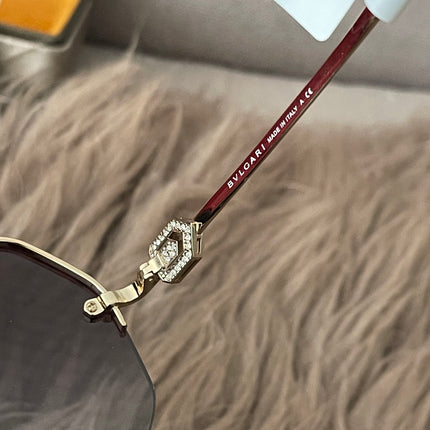Preloved Authentic BVLGARI Half Rim Irregular Sunglasses