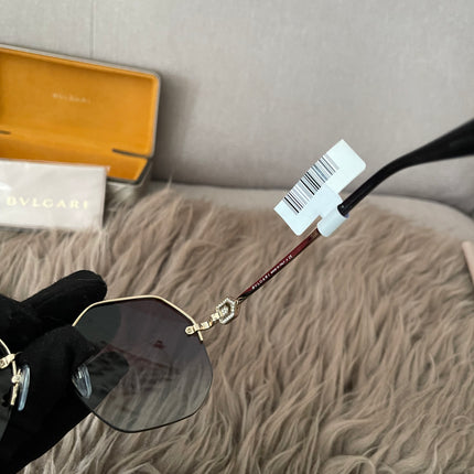 Preloved Authentic BVLGARI Half Rim Irregular Sunglasses