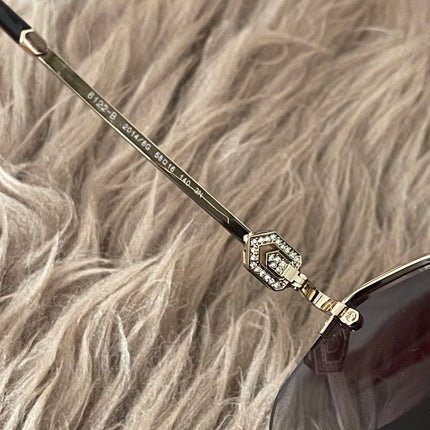 Preloved Authentic BVLGARI Half Rim Irregular Sunglasses