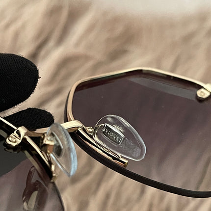 Preloved Authentic BVLGARI Half Rim Irregular Sunglasses