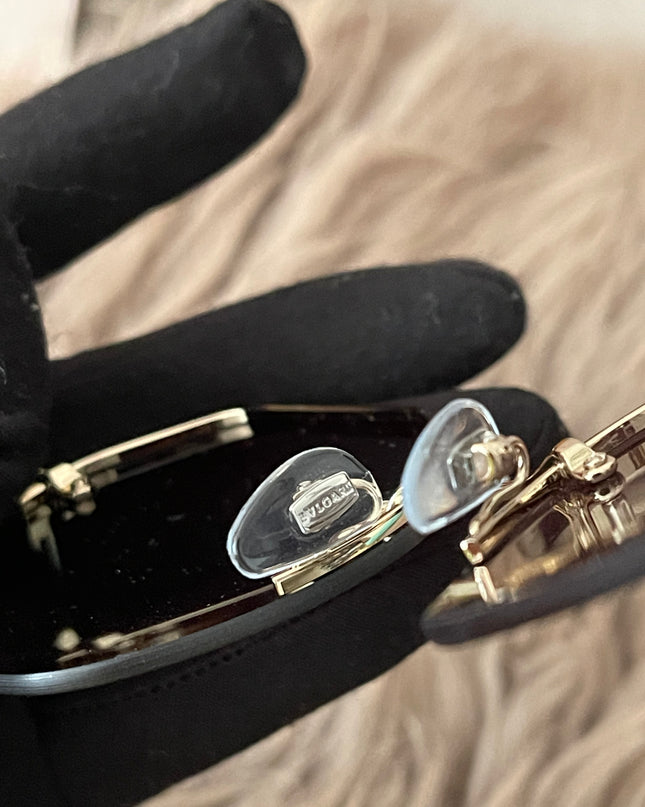 Preloved Authentic BVLGARI Half Rim Irregular Sunglasses