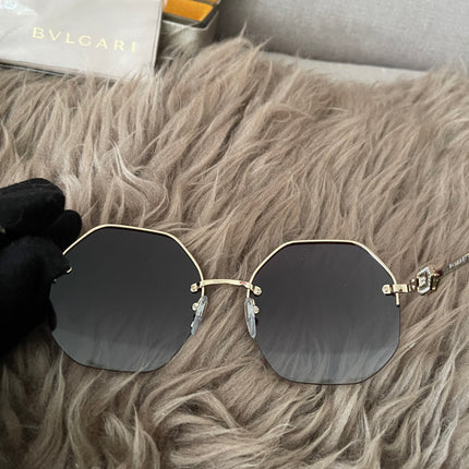 Preloved Authentic BVLGARI Half Rim Irregular Sunglasses