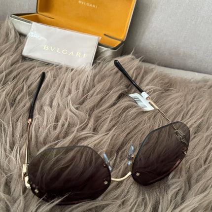 Preloved Authentic BVLGARI Half Rim Irregular Sunglasses