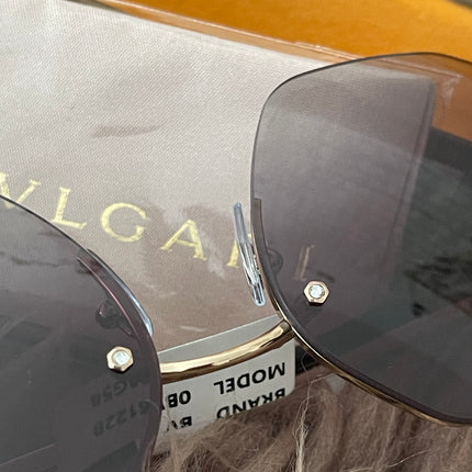 Preloved Authentic BVLGARI Half Rim Irregular Sunglasses