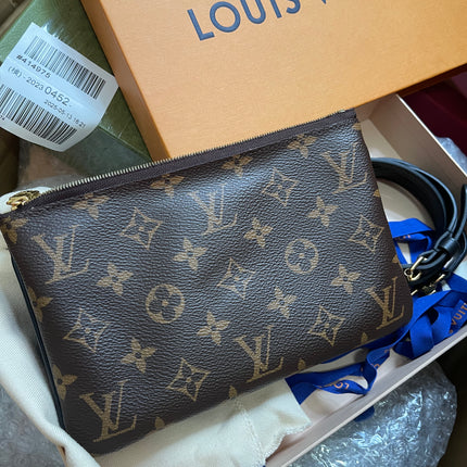 Preloved Louis Vuitton Monogram Giant Reverse Pochette Double Zip Crossbody Bag