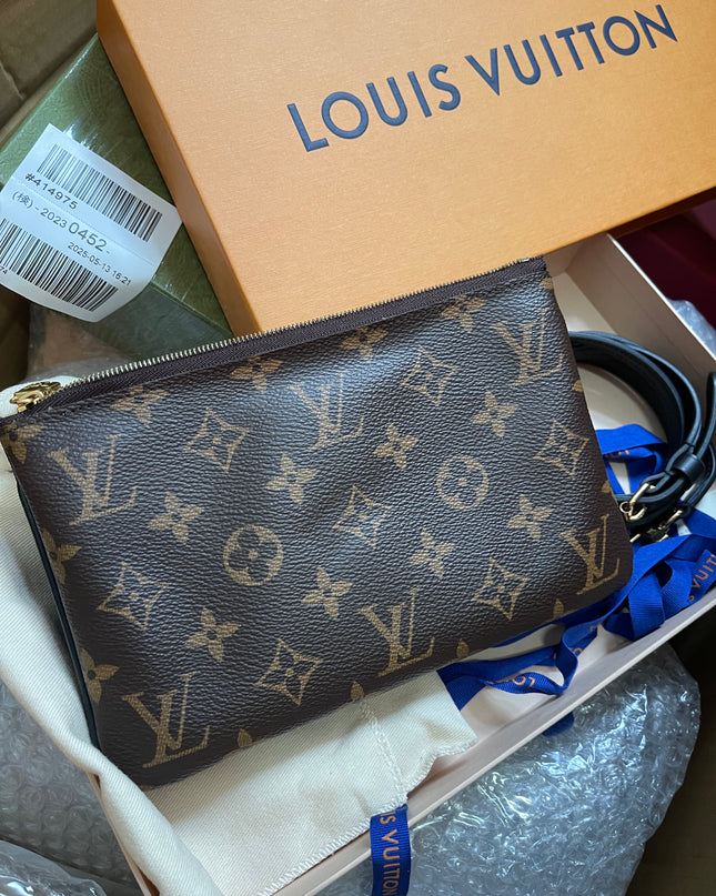 Preloved Louis Vuitton Monogram Giant Reverse Pochette Double Zip Crossbody Bag