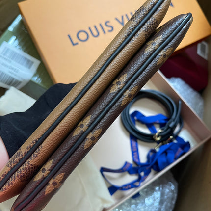 Preloved Louis Vuitton Monogram Giant Reverse Pochette Double Zip Crossbody Bag