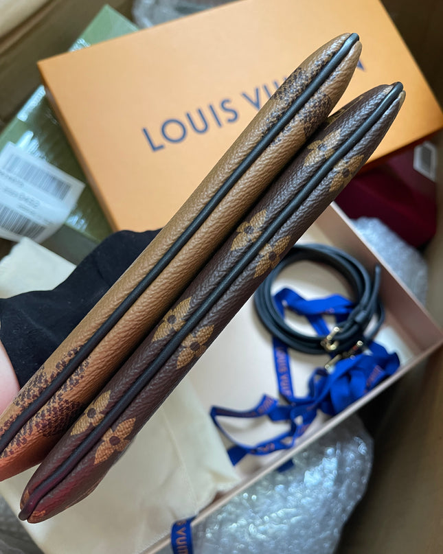 Preloved Louis Vuitton Monogram Giant Reverse Pochette Double Zip Crossbody Bag