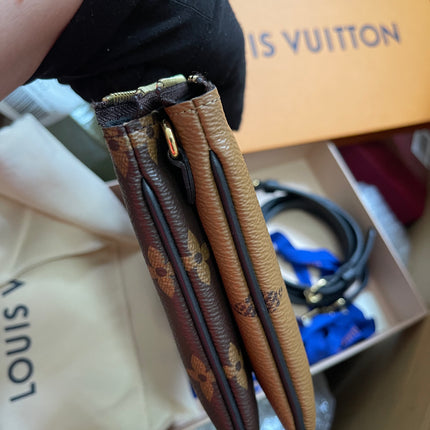 Preloved Louis Vuitton Monogram Giant Reverse Pochette Double Zip Crossbody Bag