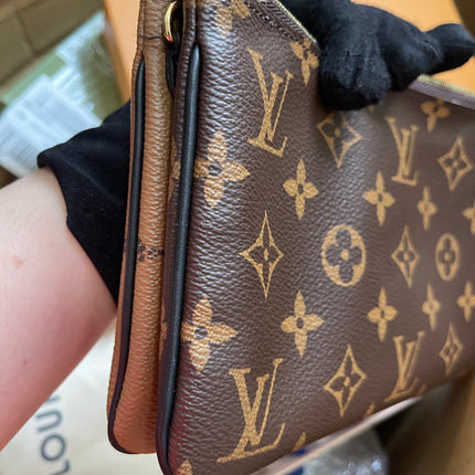Preloved Louis Vuitton Monogram Giant Reverse Pochette Double Zip Crossbody Bag