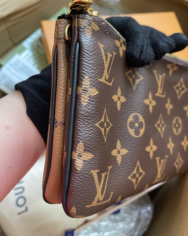 Preloved Louis Vuitton Monogram Giant Reverse Pochette Double Zip Crossbody Bag