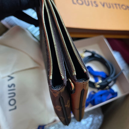 Preloved Louis Vuitton Monogram Giant Reverse Pochette Double Zip Crossbody Bag