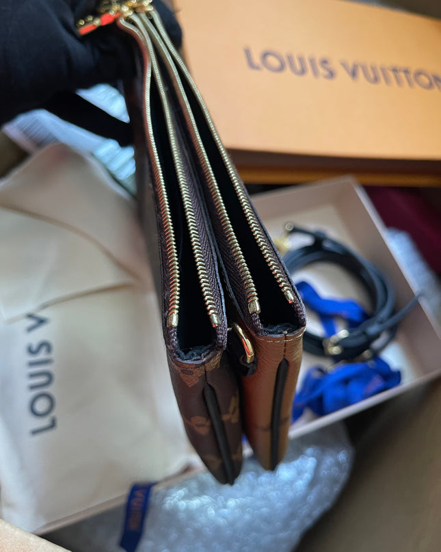 Preloved Louis Vuitton Monogram Giant Reverse Pochette Double Zip Crossbody Bag