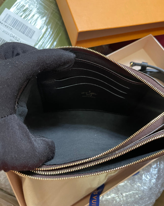 Preloved Louis Vuitton Monogram Giant Reverse Pochette Double Zip Crossbody Bag