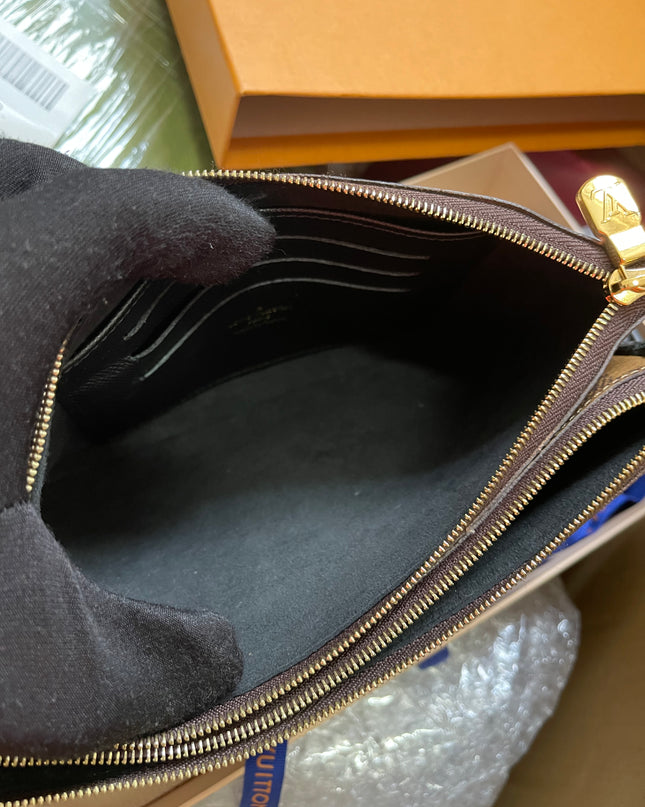 Preloved Louis Vuitton Monogram Giant Reverse Pochette Double Zip Crossbody Bag