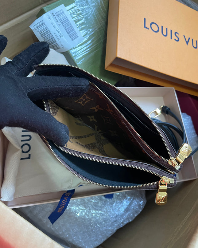 Preloved Louis Vuitton Monogram Giant Reverse Pochette Double Zip Crossbody Bag