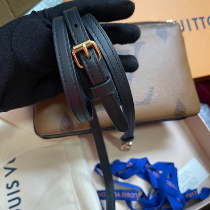 Preloved Louis Vuitton Monogram Giant Reverse Pochette Double Zip Crossbody Bag