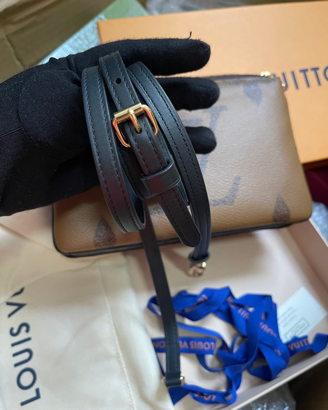 Preloved Louis Vuitton Monogram Giant Reverse Pochette Double Zip Crossbody Bag