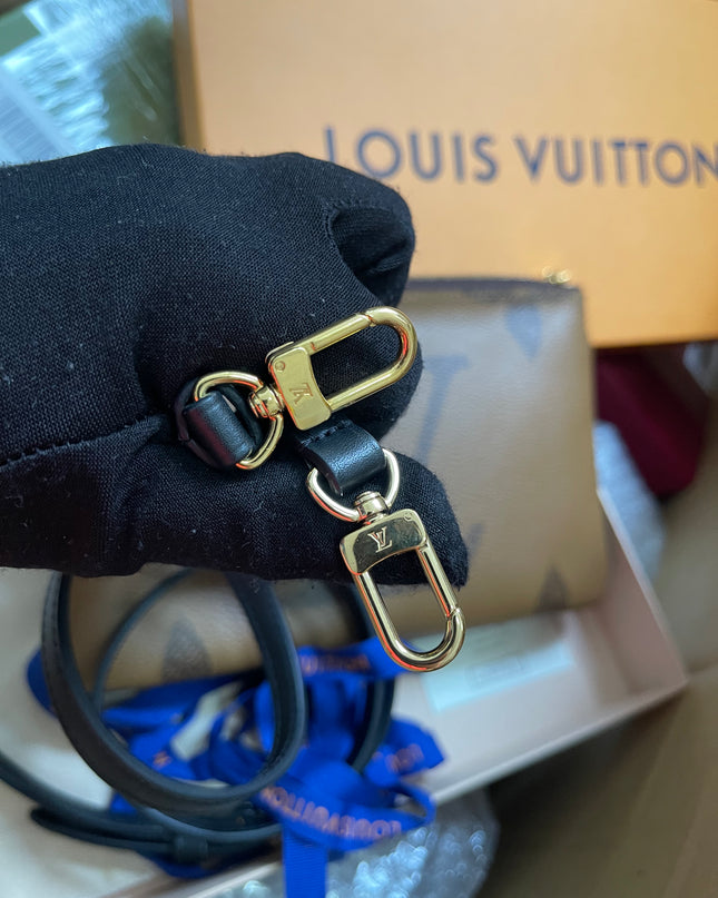 Preloved Louis Vuitton Monogram Giant Reverse Pochette Double Zip Crossbody Bag
