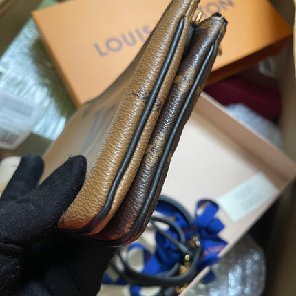 Preloved Louis Vuitton Monogram Giant Reverse Pochette Double Zip Crossbody Bag
