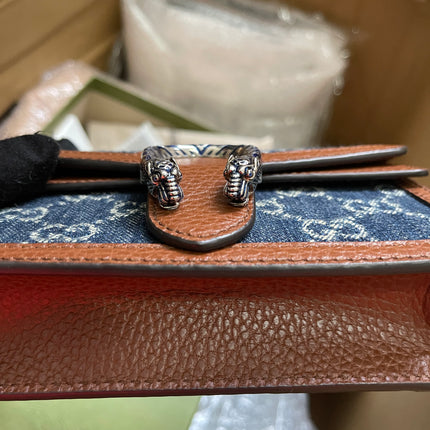 Preloved Gucci Blue/Brown Denim Super Mini GG Dionysus Crossbody Bag