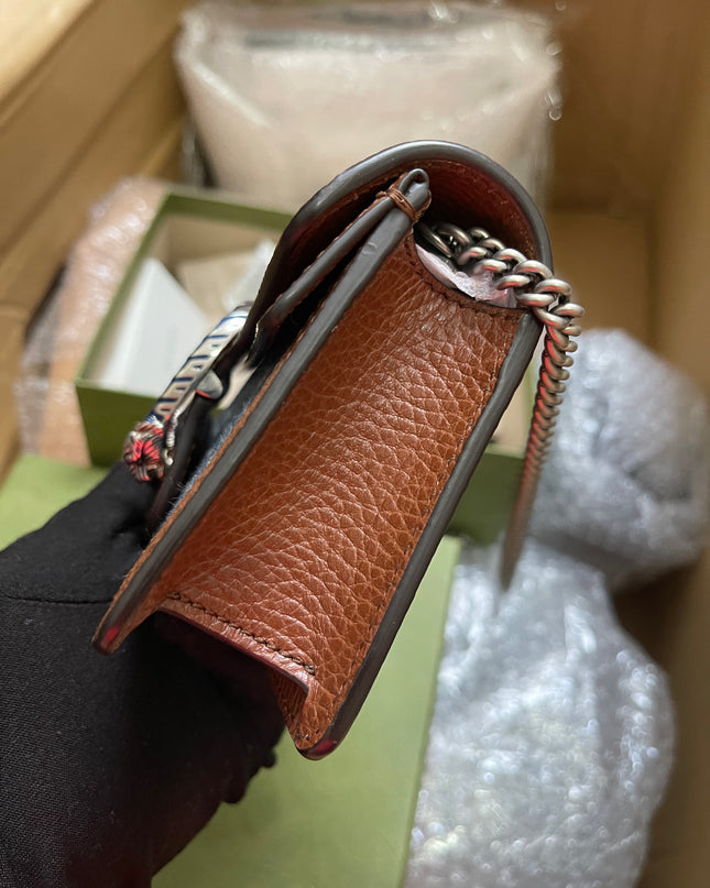 Preloved Gucci Blue/Brown Denim Super Mini GG Dionysus Crossbody Bag