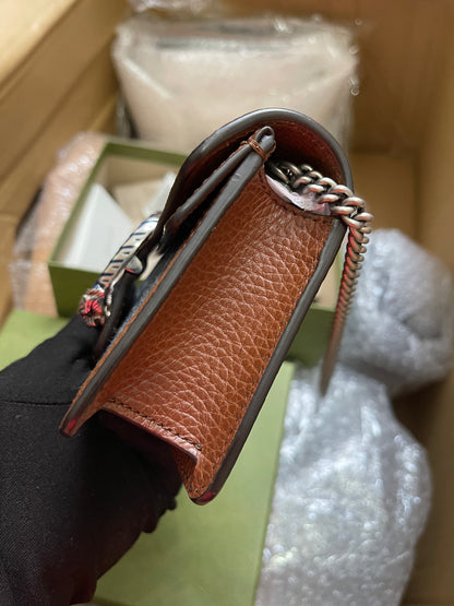 Preloved Gucci Blue/Brown Denim Super Mini GG Dionysus Crossbody Bag