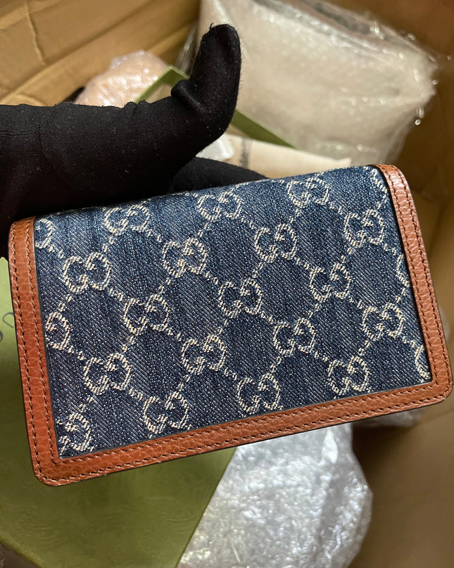 Preloved Gucci Blue/Brown Denim Super Mini GG Dionysus Crossbody Bag