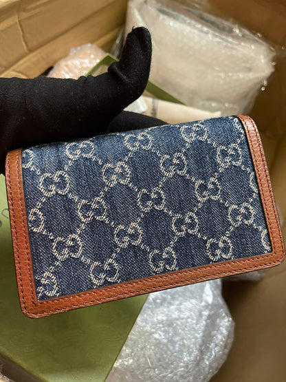 Preloved Gucci Blue/Brown Denim Super Mini GG Dionysus Crossbody Bag