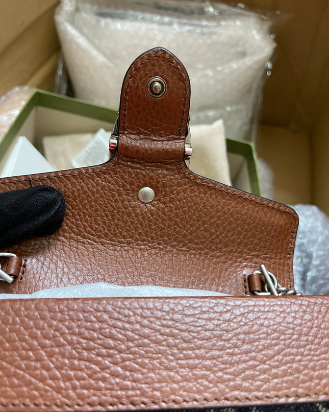 Preloved Gucci Blue/Brown Denim Super Mini GG Dionysus Crossbody Bag