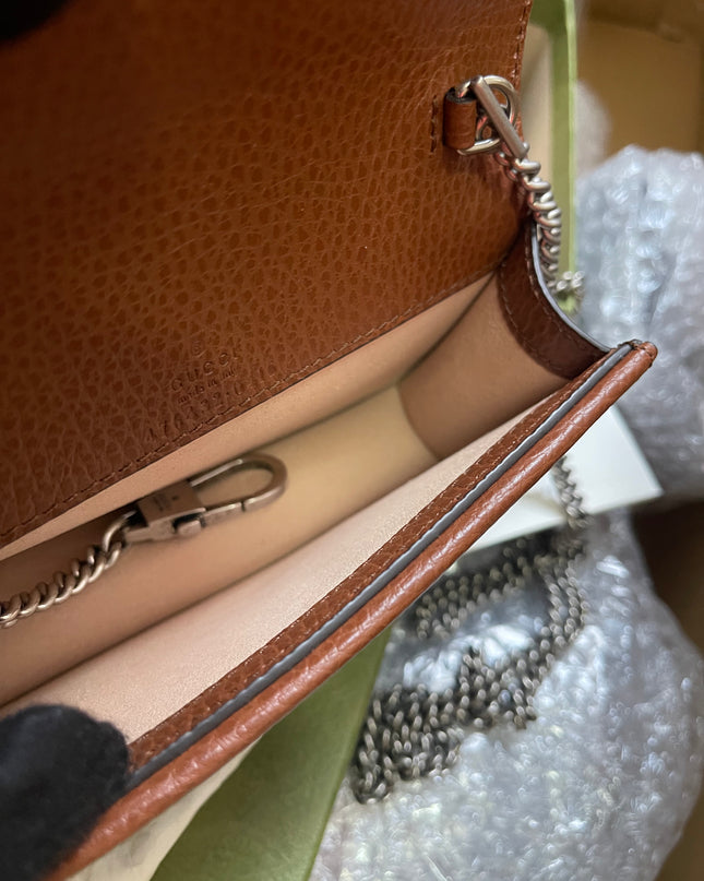 Preloved Gucci Blue/Brown Denim Super Mini GG Dionysus Crossbody Bag