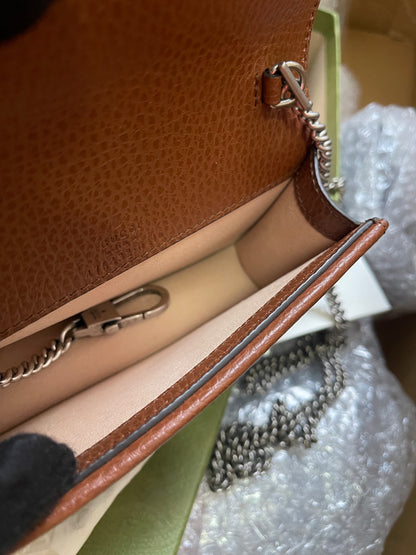 Preloved Gucci Blue/Brown Denim Super Mini GG Dionysus Crossbody Bag