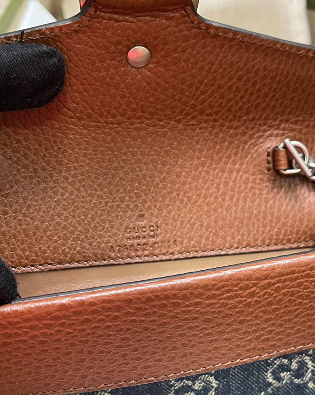 Preloved Gucci Blue/Brown Denim Super Mini GG Dionysus Crossbody Bag