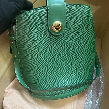 Preloved Louis Vuitton Green Epi Leather Cluny Shoulder Bag