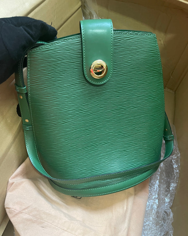 Preloved Louis Vuitton Green Epi Leather Cluny Shoulder Bag