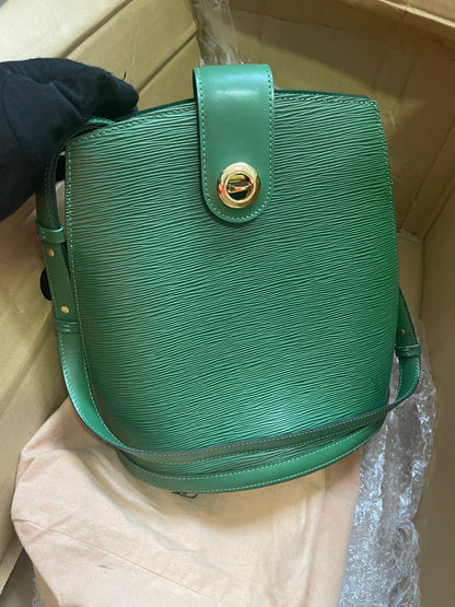 Preloved Louis Vuitton Green Epi Leather Cluny Shoulder Bag