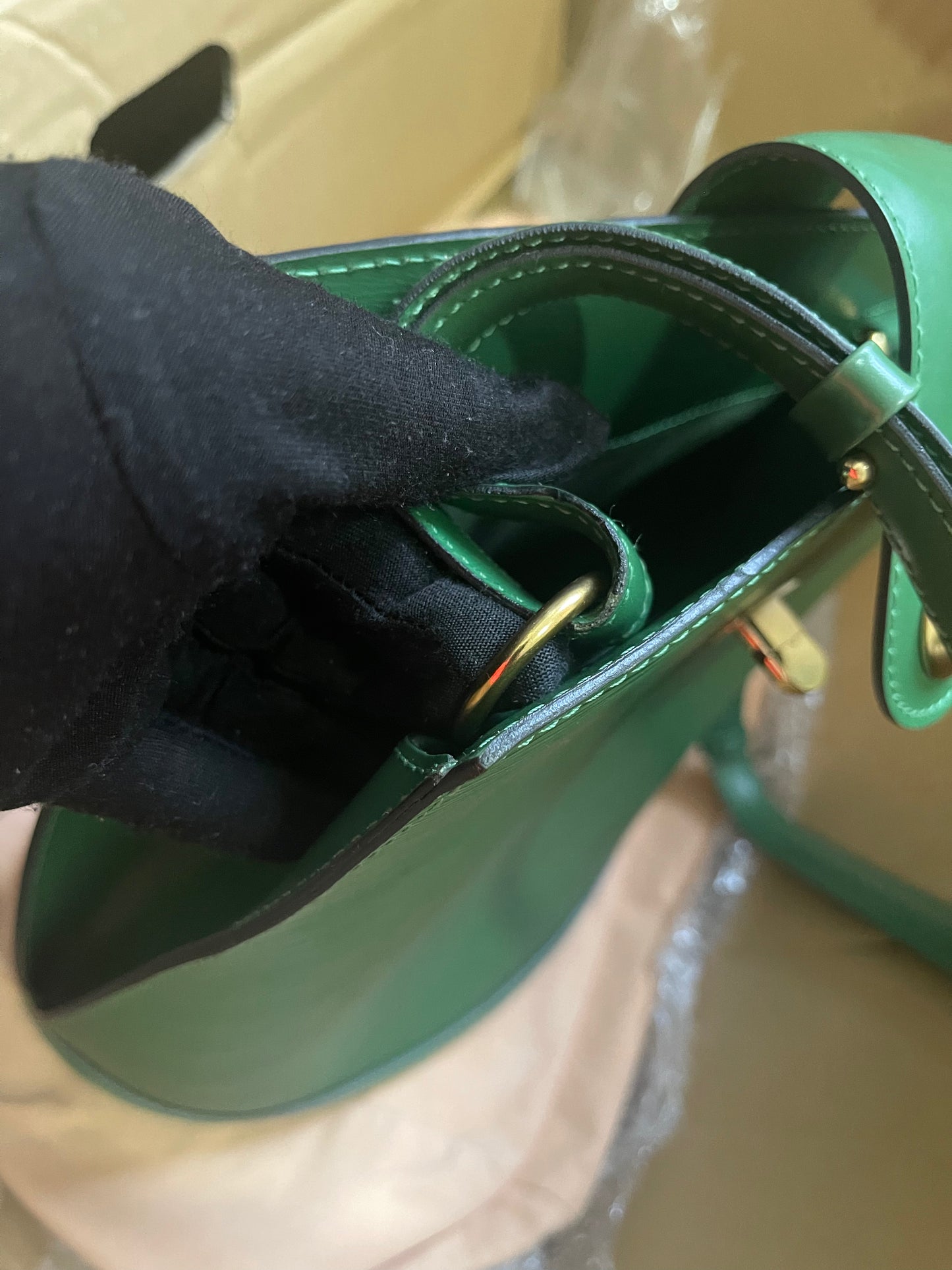Preloved Louis Vuitton Green Epi Leather Cluny Shoulder Bag