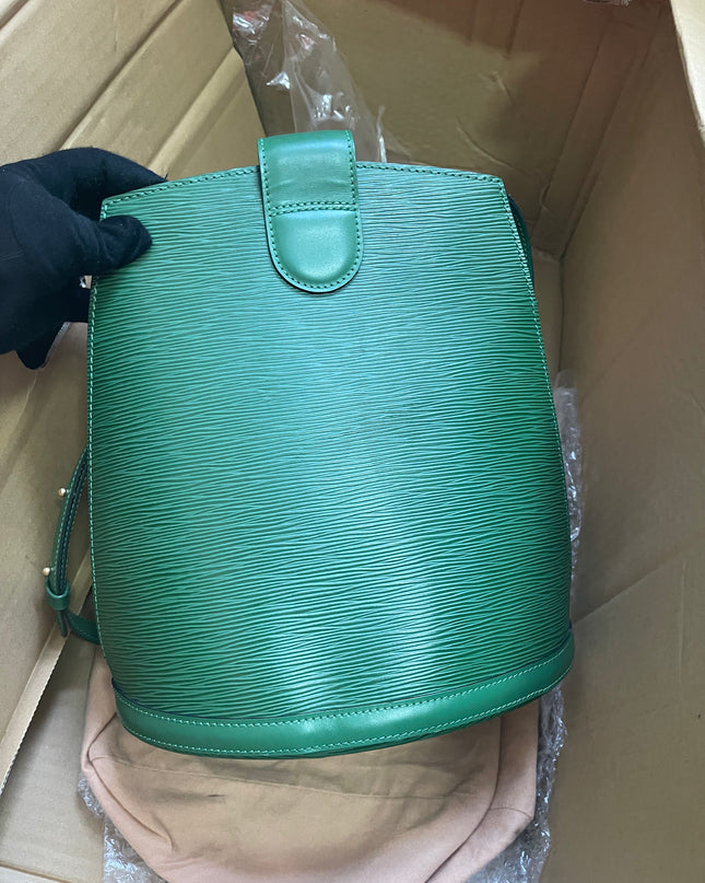 Preloved Louis Vuitton Green Epi Leather Cluny Shoulder Bag