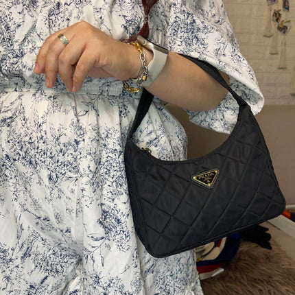 BIG DROP!! Preloved Prada Re-Edition Quilted Nylon Bag – Black