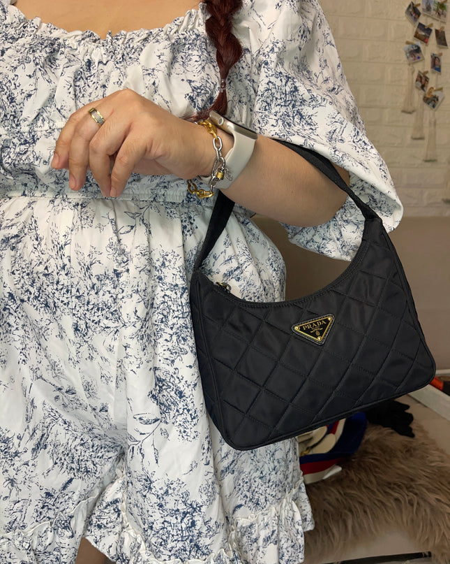 BIG DROP!! Preloved Prada Re-Edition Quilted Nylon Bag – Black