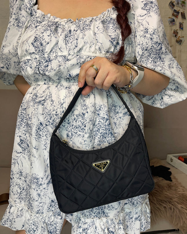 BIG DROP!! Preloved Prada Re-Edition Quilted Nylon Bag – Black