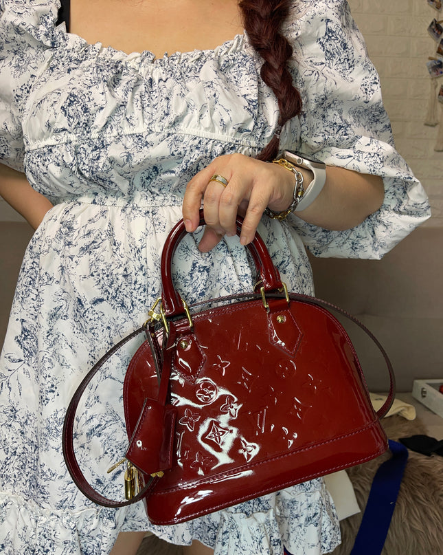 Preloved Louis Vuitton Vernis Alma BB – Red