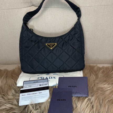 BIG DROP!! Preloved Prada Re-Edition Quilted Nylon Bag – Black