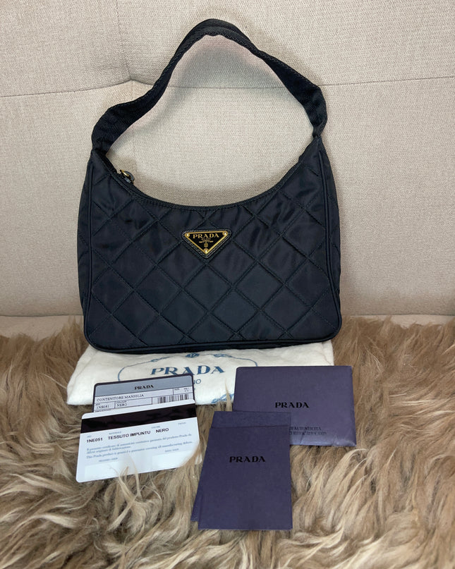 BIG DROP!! Preloved Prada Re-Edition Quilted Nylon Bag – Black