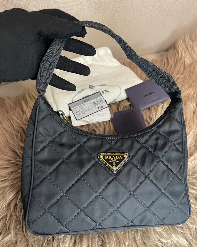 BIG DROP!! Preloved Prada Re-Edition Quilted Nylon Bag – Black